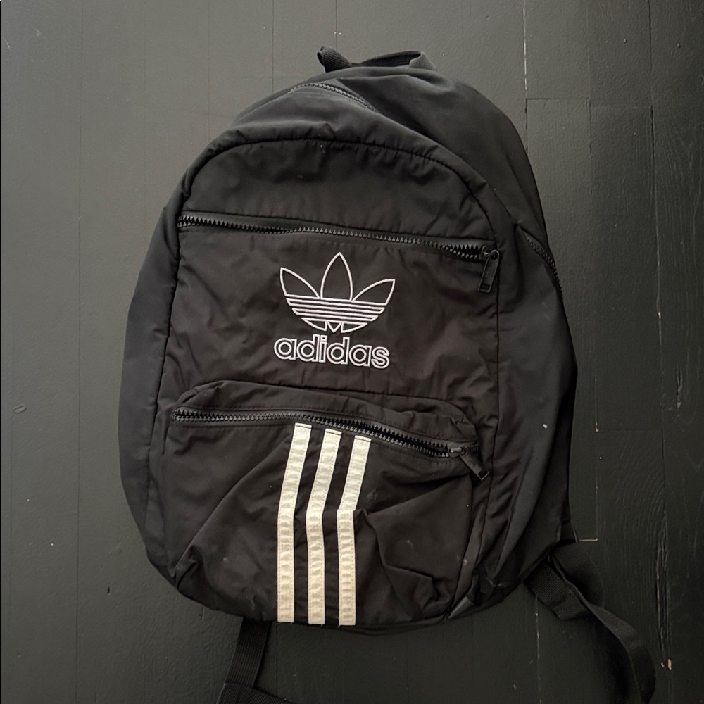 Adidas Originals Backpack in Black with White Stripes